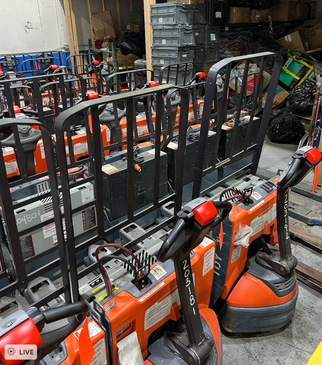 Toyota 8HBW23 ELECTRIC WALKIE PALLET JACKS 4500 lbs Like New 110v charge outlet