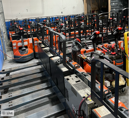 Toyota 8HBW23 ELECTRIC WALKIE PALLET JACKS 4500 lbs Like New 110v charge outlet